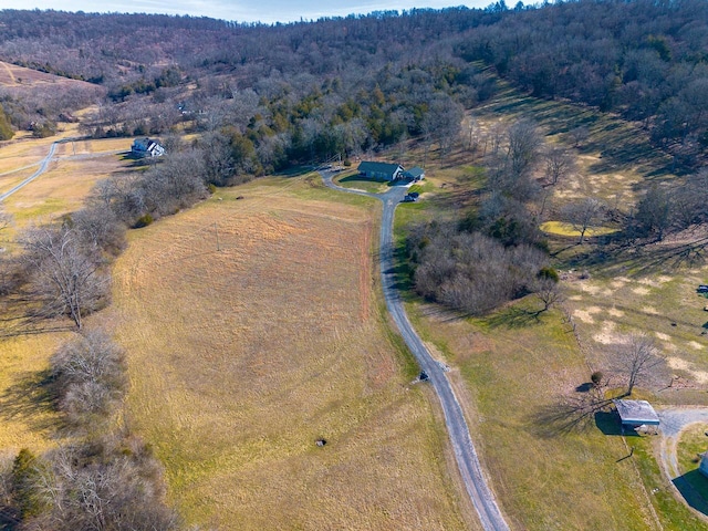 drone / aerial view with a rural view