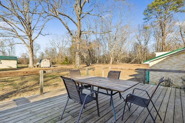 deck with a storage unit