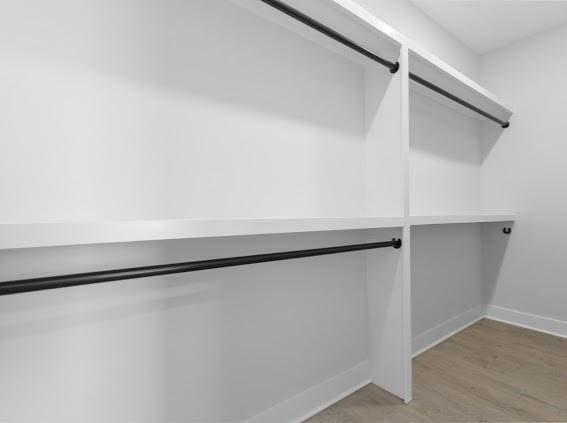 spacious closet featuring wood finished floors