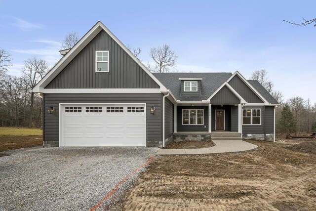 craftsman inspired home with a garage