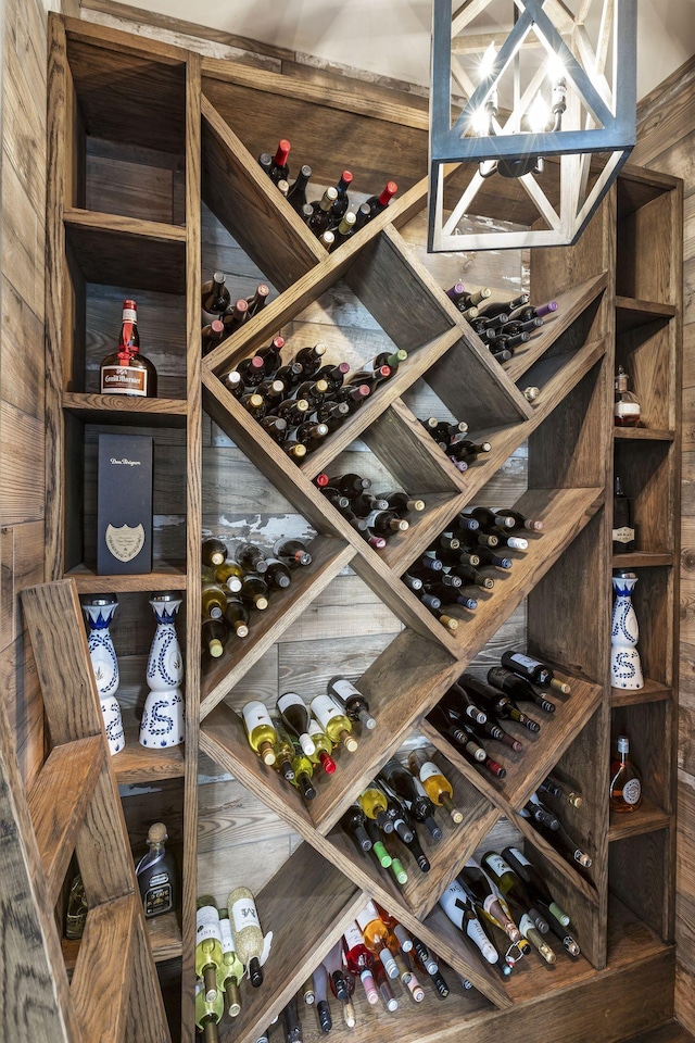 view of wine cellar