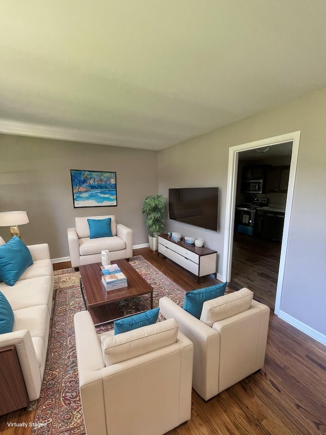 living room featuring hardwood / wood-style floors