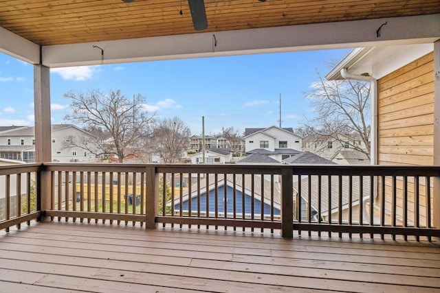 deck featuring ceiling fan