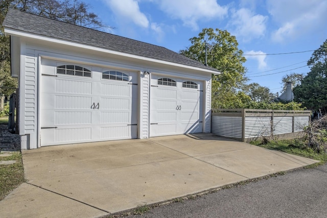 view of garage