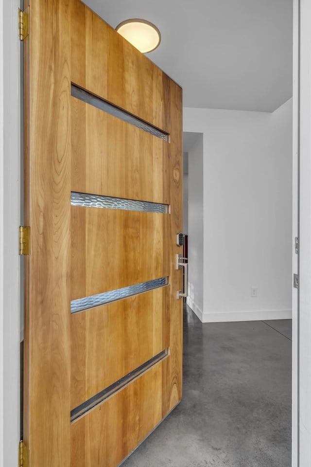 interior space featuring concrete floors