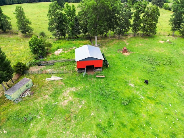 drone / aerial view featuring a rural view