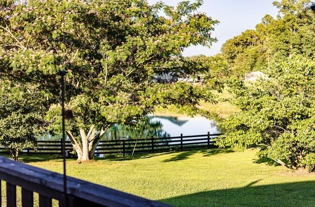 view of yard with a water view