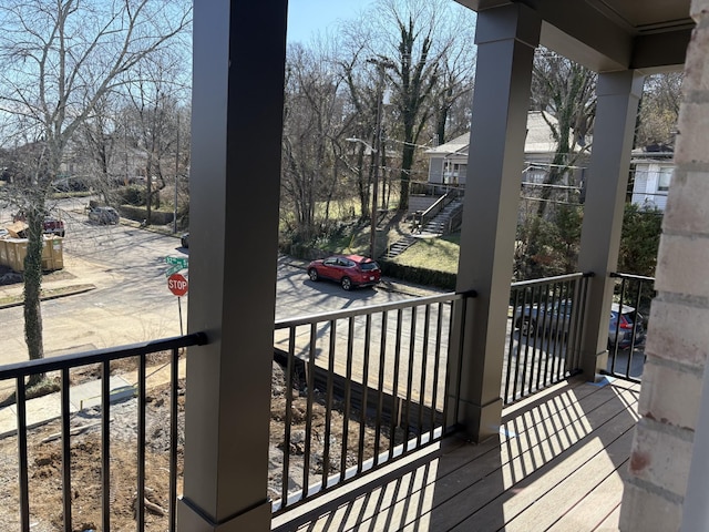 wooden deck with a porch