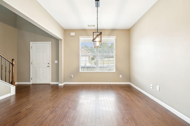 interior space featuring dark hardwood / wood-style floors