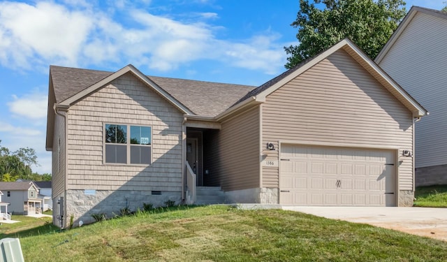 view of front of property with a front lawn