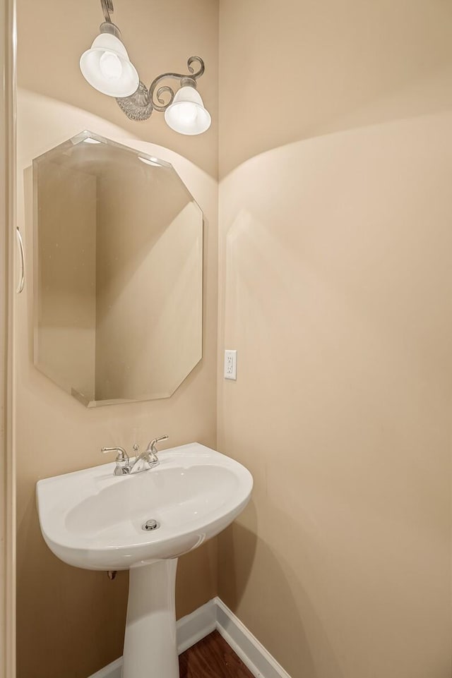 bathroom featuring hardwood / wood-style floors