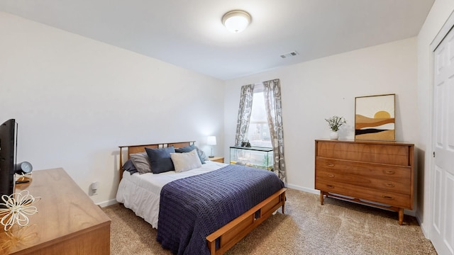 bedroom with carpet