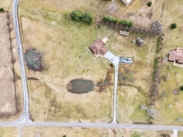 aerial view featuring a rural view