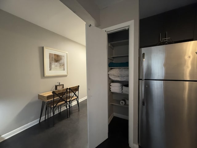 kitchen with stainless steel refrigerator