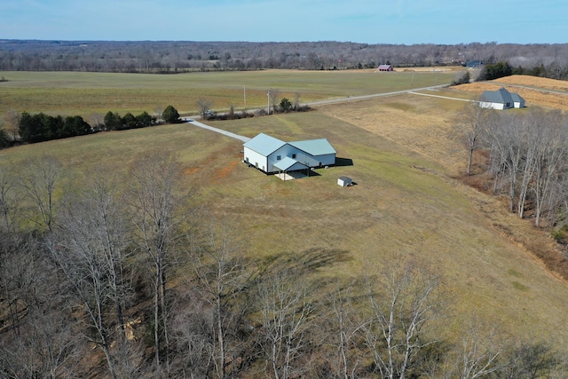 bird's eye view with a rural view