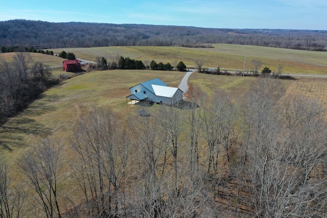 aerial view with a rural view