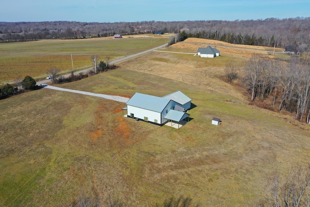 bird's eye view featuring a rural view