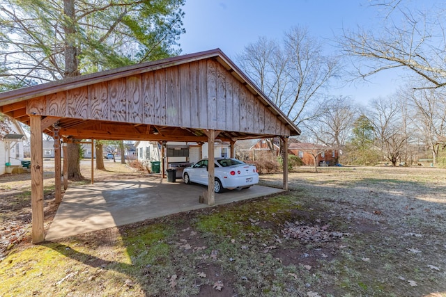 view of parking with a carport