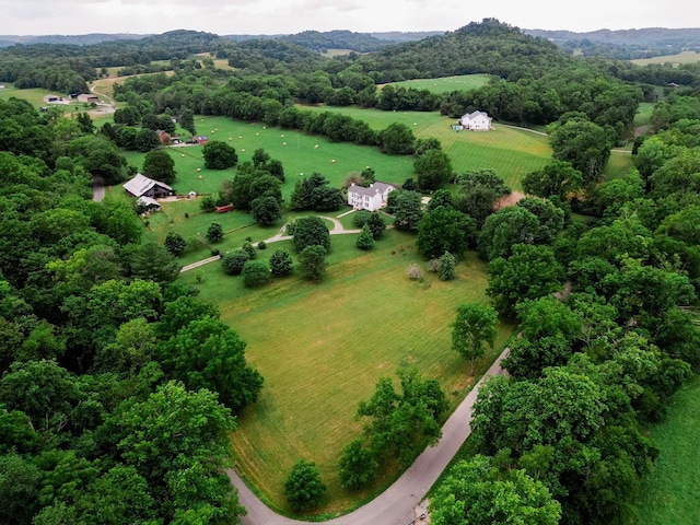 bird's eye view featuring a rural view