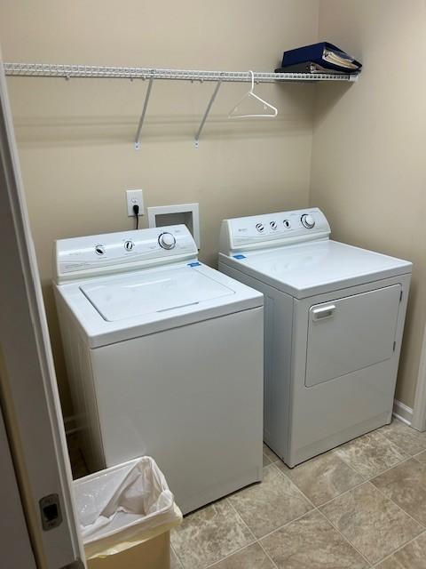 laundry area featuring washer and dryer