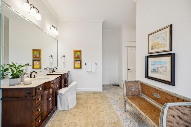 2111 Hoovers Rd, Duck River, TN 38454 - bathroom featuring crown molding and vanity