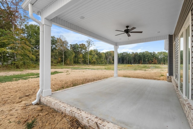 view of patio / terrace featuring ceiling fan