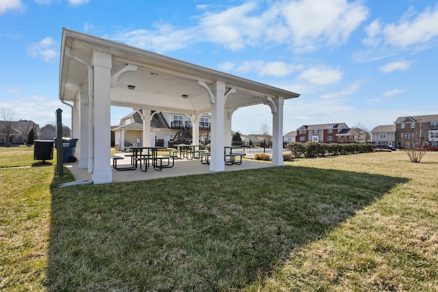 view of yard with a gazebo and a patio area