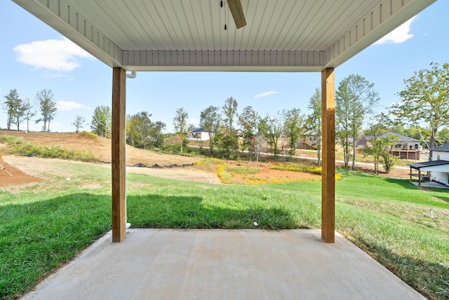 view of patio with ceiling fan