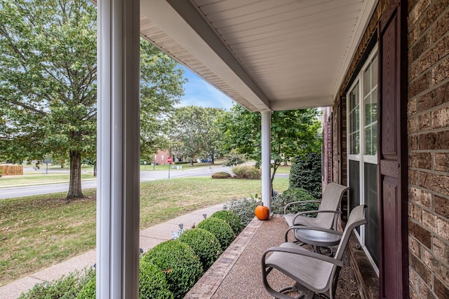 view of patio featuring covered porch