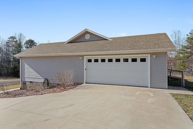 view of garage