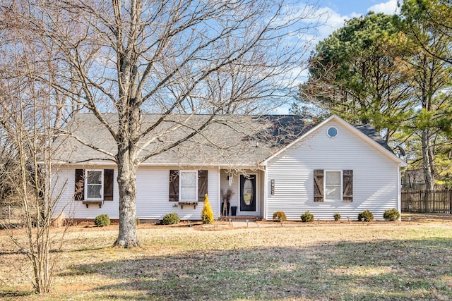 view of front facade with a front lawn