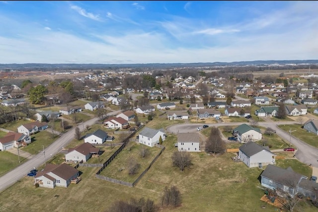 drone / aerial view with a residential view