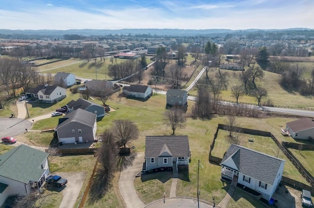 birds eye view of property featuring a rural view and a residential view