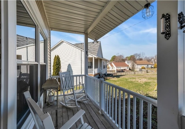 deck featuring a residential view