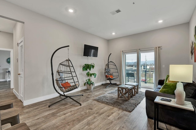 living room featuring hardwood / wood-style flooring