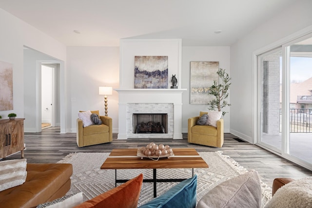 living room featuring hardwood / wood-style flooring