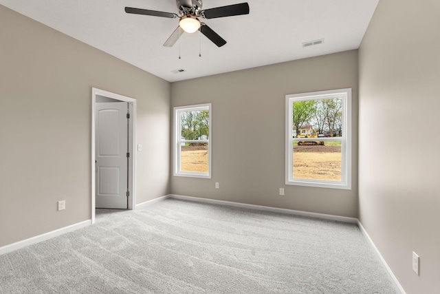 805 Shepard St S, Winchester, TN 37398 - carpeted empty room with baseboards, ceiling fan, and visible vents
