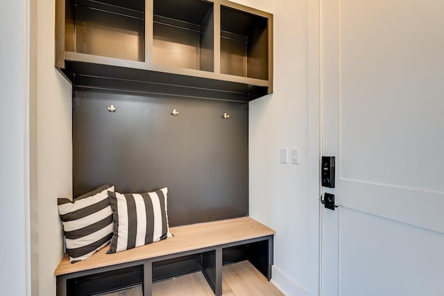 mudroom featuring hardwood / wood-style floors