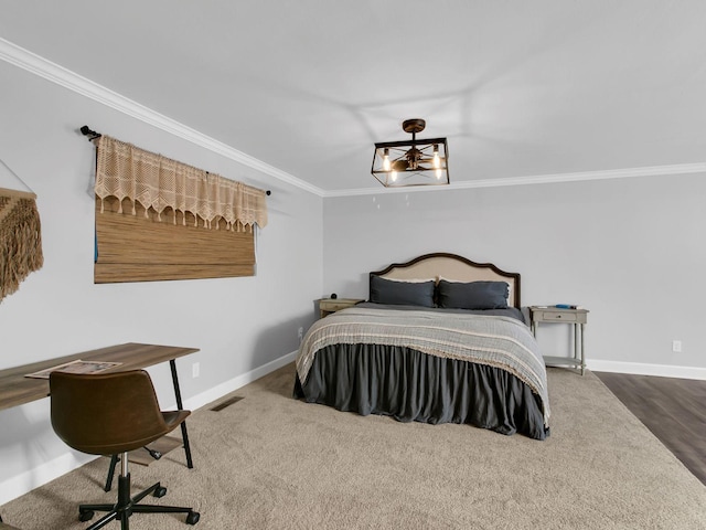 bedroom featuring ornamental molding