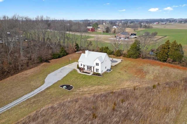 bird's eye view featuring a rural view