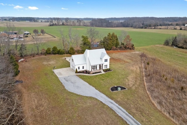 bird's eye view featuring a rural view