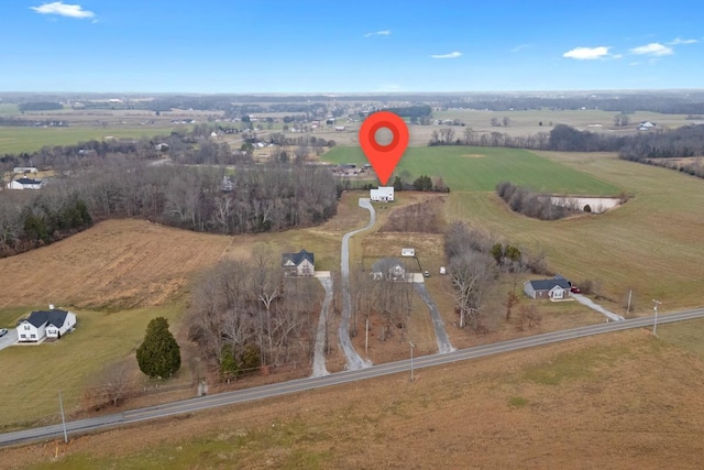 aerial view with a rural view