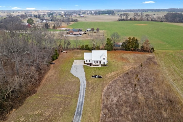 bird's eye view with a rural view