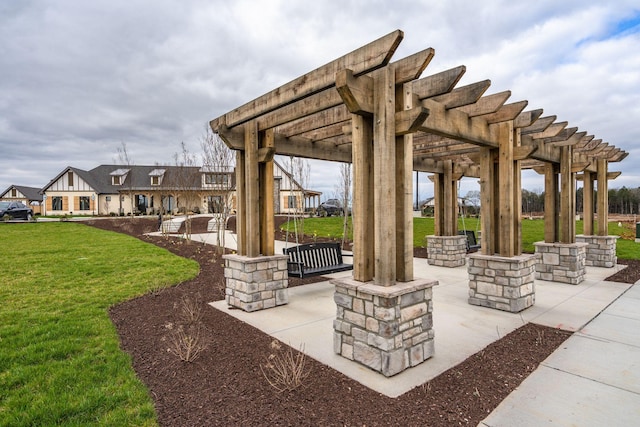 view of patio with a pergola