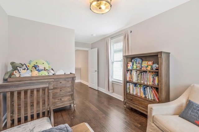 bedroom featuring dark wood-type flooring