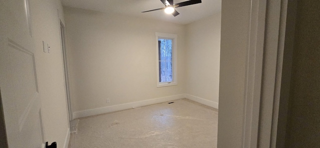 spare room featuring ceiling fan