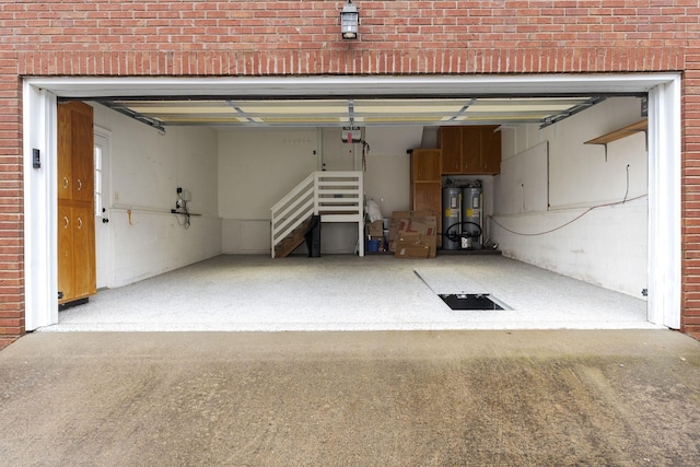 garage with water heater