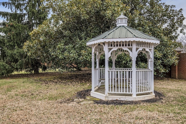 view of yard with a gazebo