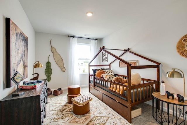 view of carpeted bedroom