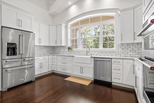 kitchen featuring white cabinetry and appliances with stainless steel finishes